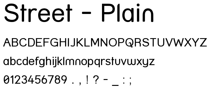 Street - Plain font